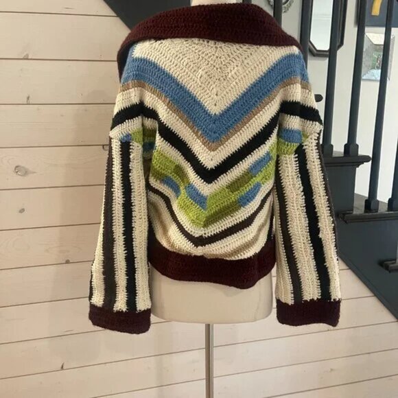 Mandinga x Urban Outfitters Suzia Crochet Sweater Jacket NWOT Size Medium - Picture 7 of 8